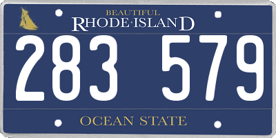 RI license plate 283579