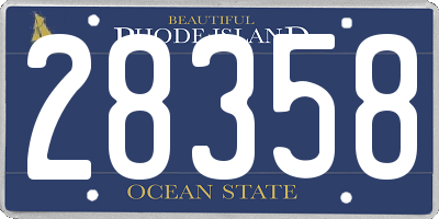 RI license plate 28358