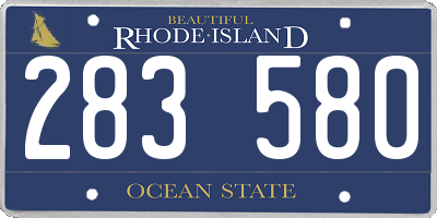 RI license plate 283580