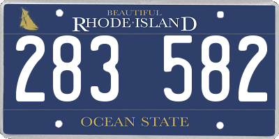 RI license plate 283582