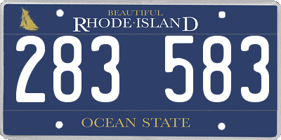 RI license plate 283583