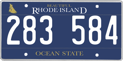RI license plate 283584