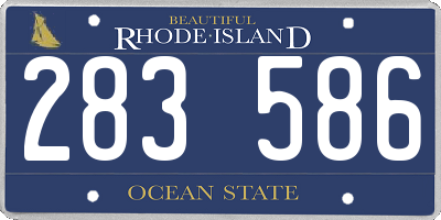 RI license plate 283586