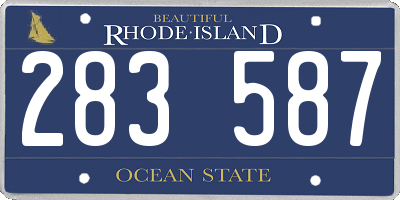 RI license plate 283587