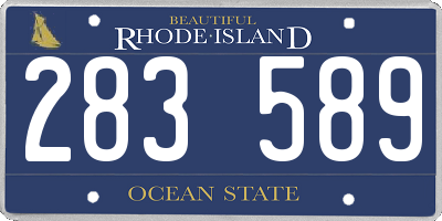 RI license plate 283589