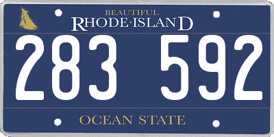 RI license plate 283592