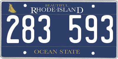 RI license plate 283593