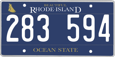 RI license plate 283594