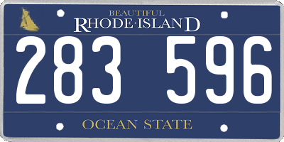 RI license plate 283596