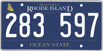 RI license plate 283597