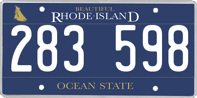 RI license plate 283598