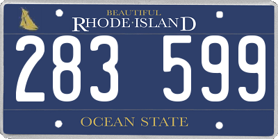 RI license plate 283599