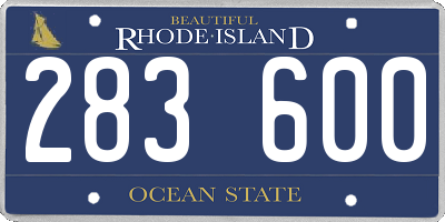 RI license plate 283600