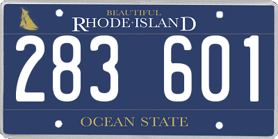 RI license plate 283601