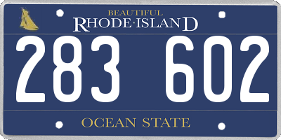 RI license plate 283602