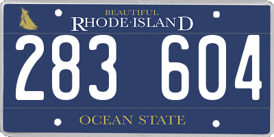 RI license plate 283604