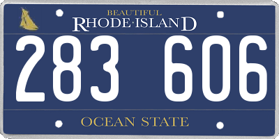 RI license plate 283606