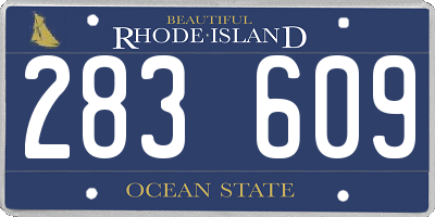 RI license plate 283609