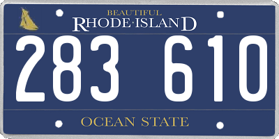 RI license plate 283610