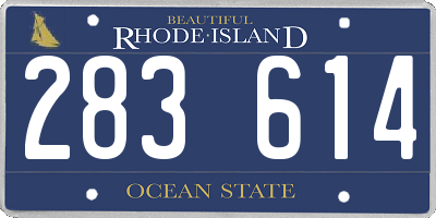 RI license plate 283614