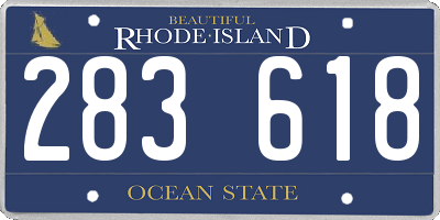 RI license plate 283618