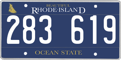 RI license plate 283619
