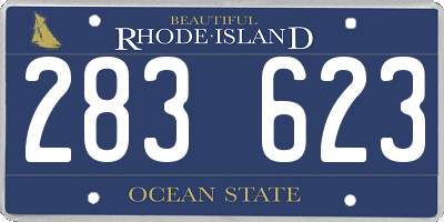 RI license plate 283623