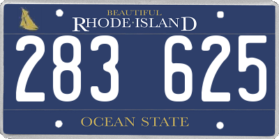 RI license plate 283625