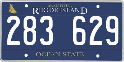 RI license plate 283629