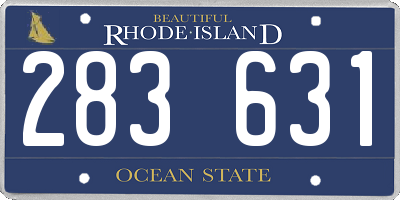 RI license plate 283631