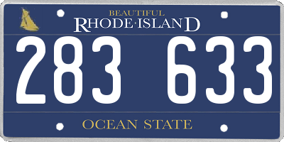 RI license plate 283633