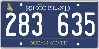 RI license plate 283635