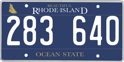 RI license plate 283640