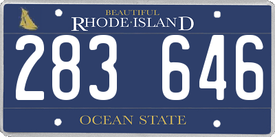 RI license plate 283646