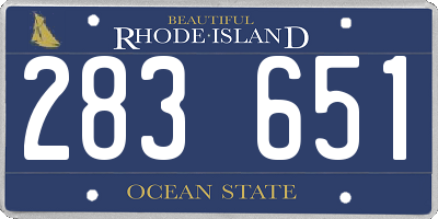 RI license plate 283651
