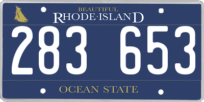 RI license plate 283653