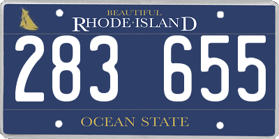 RI license plate 283655