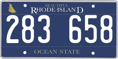 RI license plate 283658