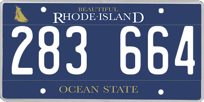 RI license plate 283664