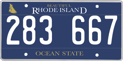 RI license plate 283667