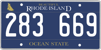 RI license plate 283669