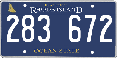 RI license plate 283672
