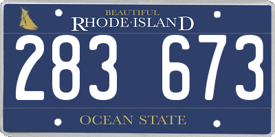 RI license plate 283673