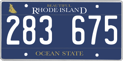 RI license plate 283675