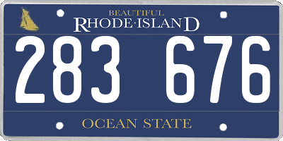 RI license plate 283676