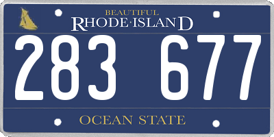 RI license plate 283677