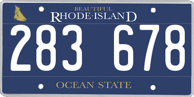 RI license plate 283678
