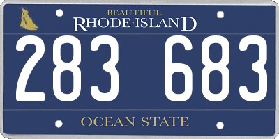 RI license plate 283683