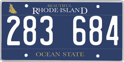 RI license plate 283684