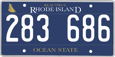 RI license plate 283686